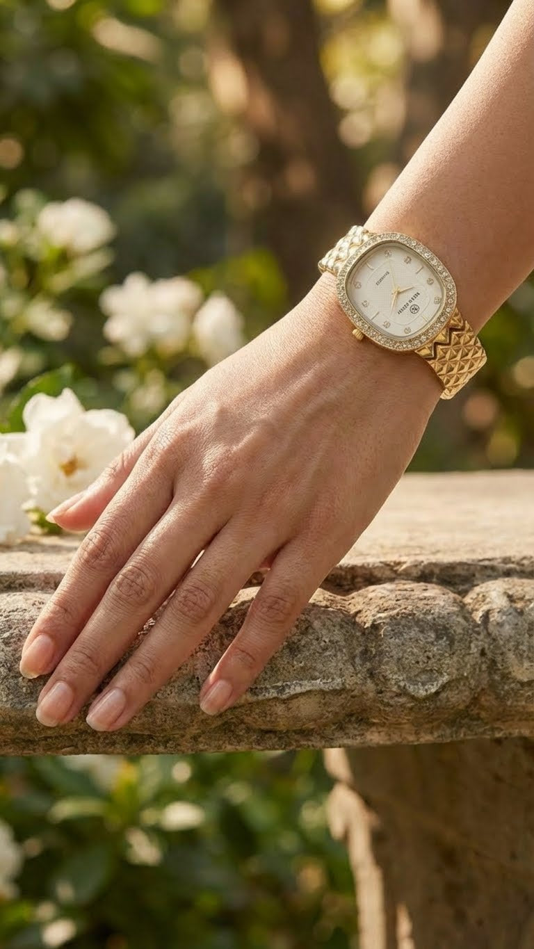 New Latina Gold-Toned Crystal-Accent Women's Watch