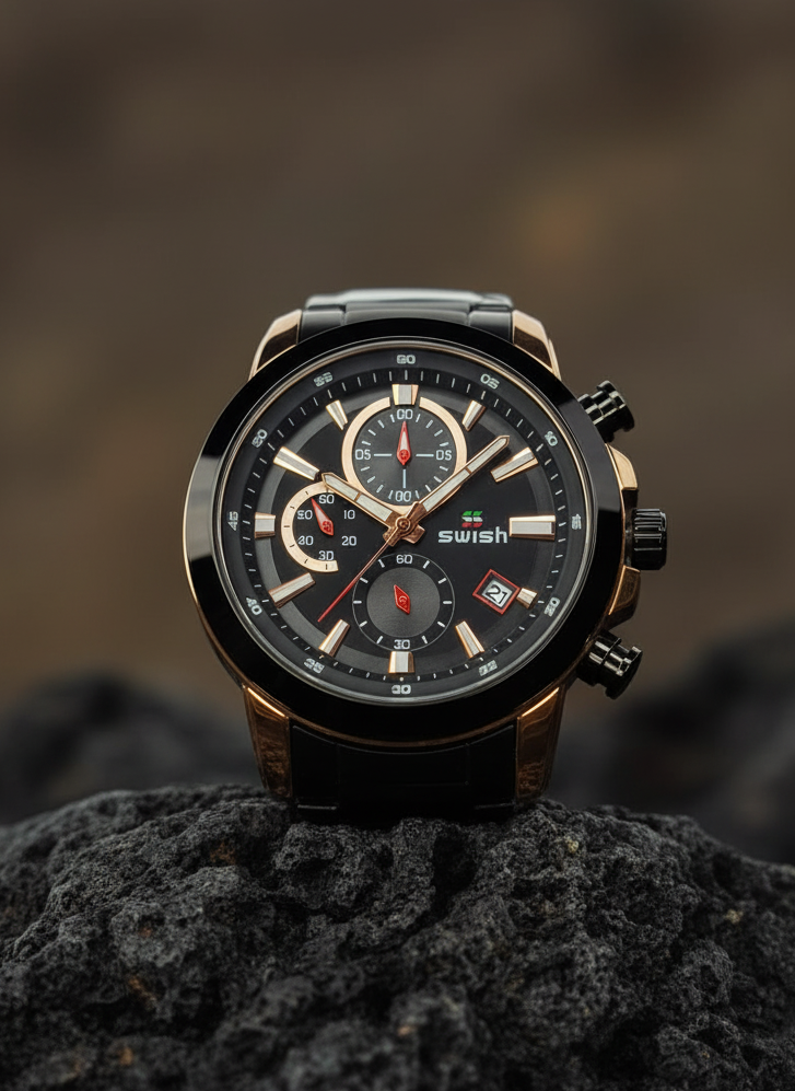 SWISH Men Sports Chronograph Quartz Wristwatch Waterproof Relogio Masculino