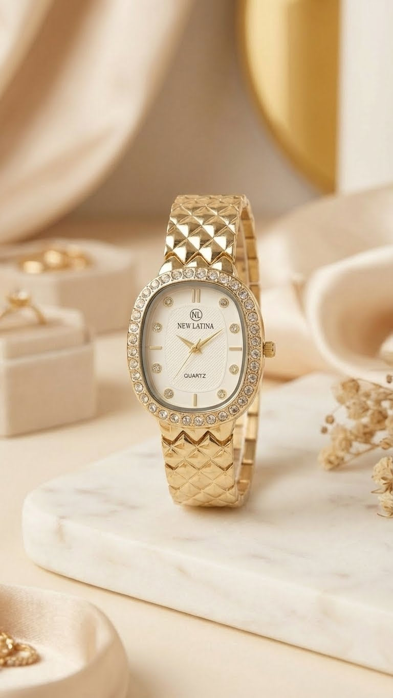 New Latina Gold-Toned Crystal-Accent Women's Watch