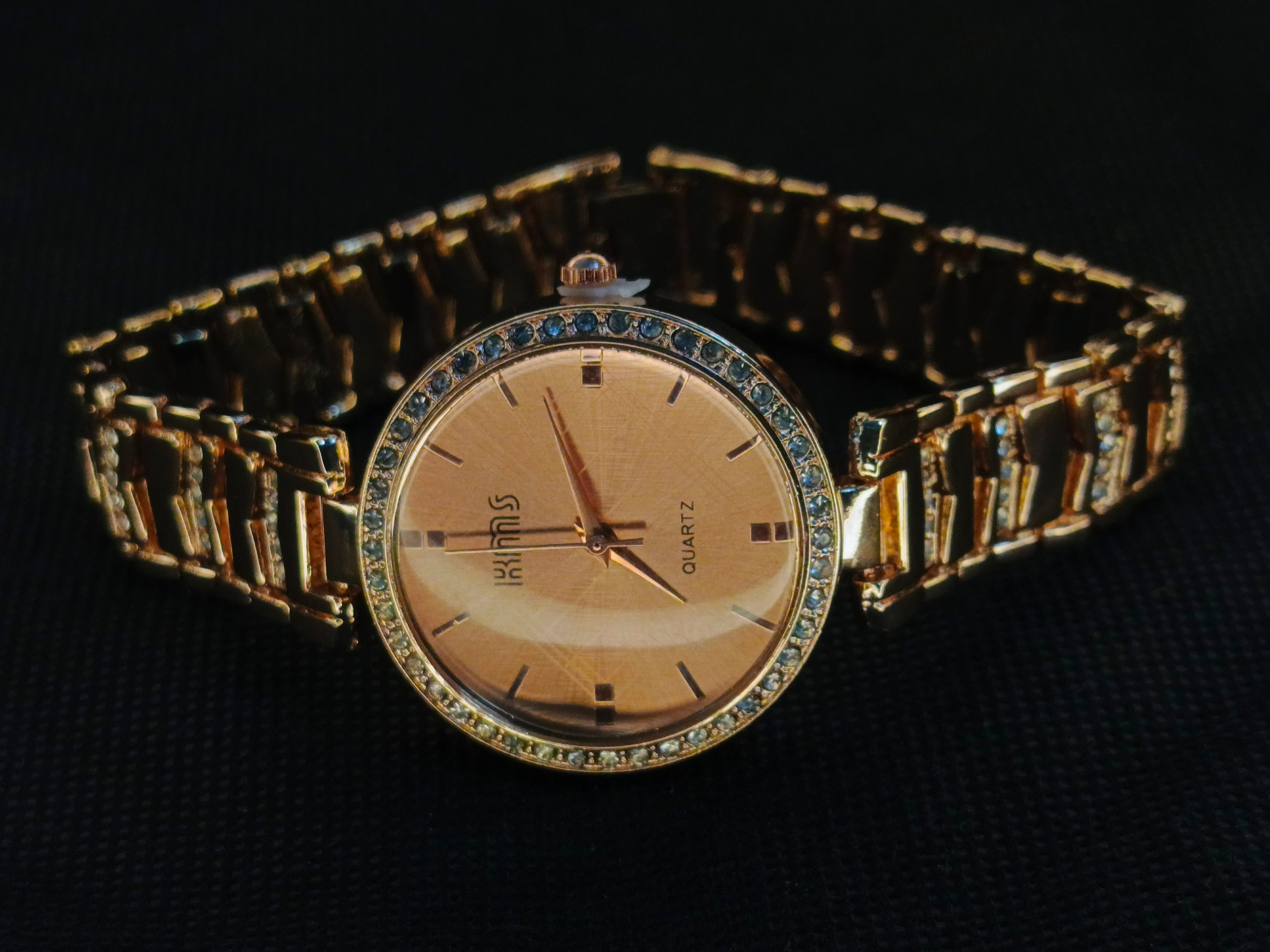KIMS Dazzling Rose Gold Crystal Quartz Watch