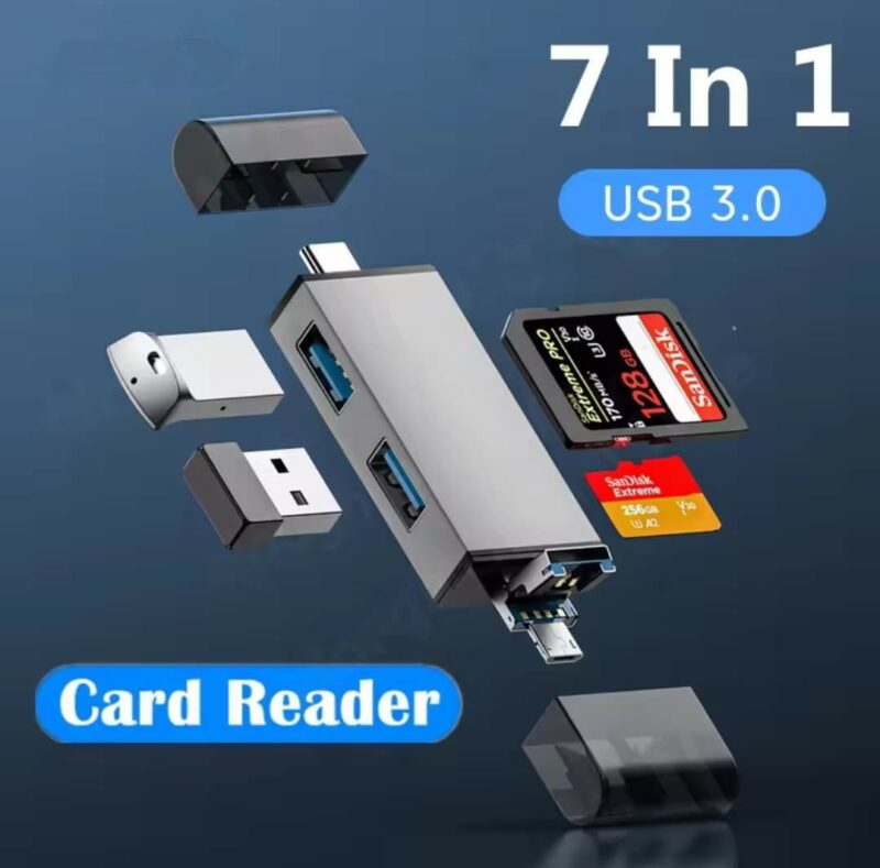 Elough 7-in-1 USB 3.0 Card Reader & Hub