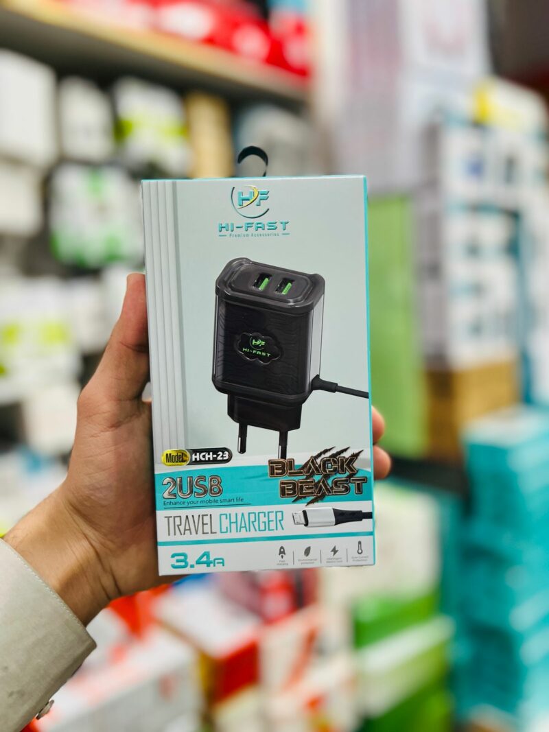 Hi-Fast Black Beast 3.4A Travel Charger