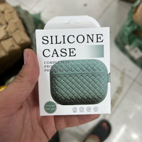Woven Pattern Silicone Protective Case for Earbuds